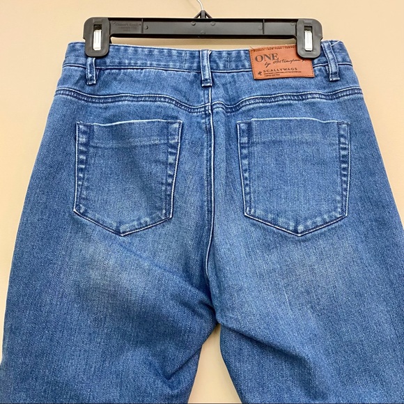ONE TEASPOON Scallywags High Rise Bowed Leg Jeans Blue Denim Size 26/4/Small - Picture 4 of 10